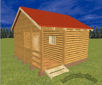 Баня 3х5 под ключ + крыльцо